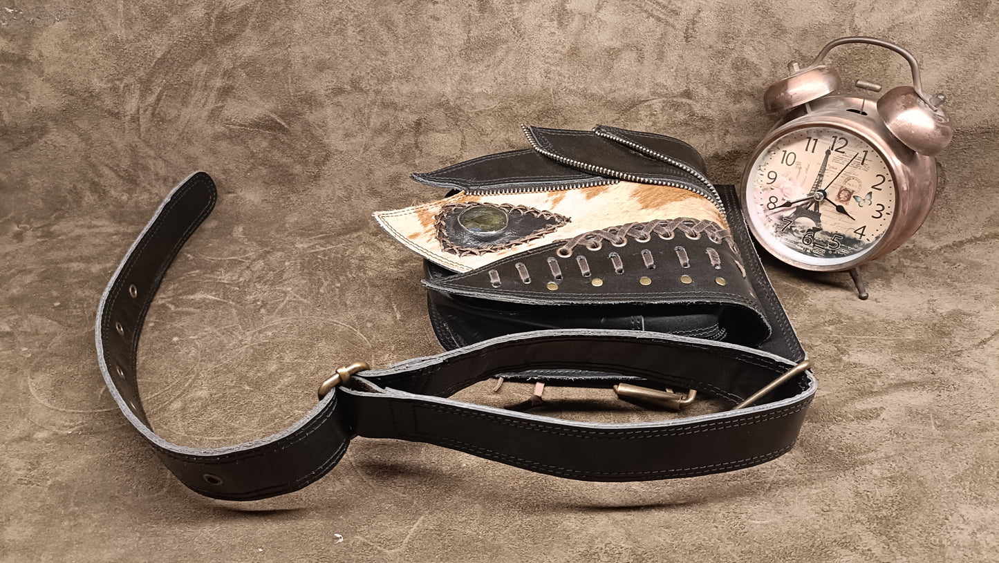 Leather belt pouch hip bag Leather Utility Pocket Belt | Brown Suede | travel belt, fanny pack, vendor belt, festival belt, +free gift
