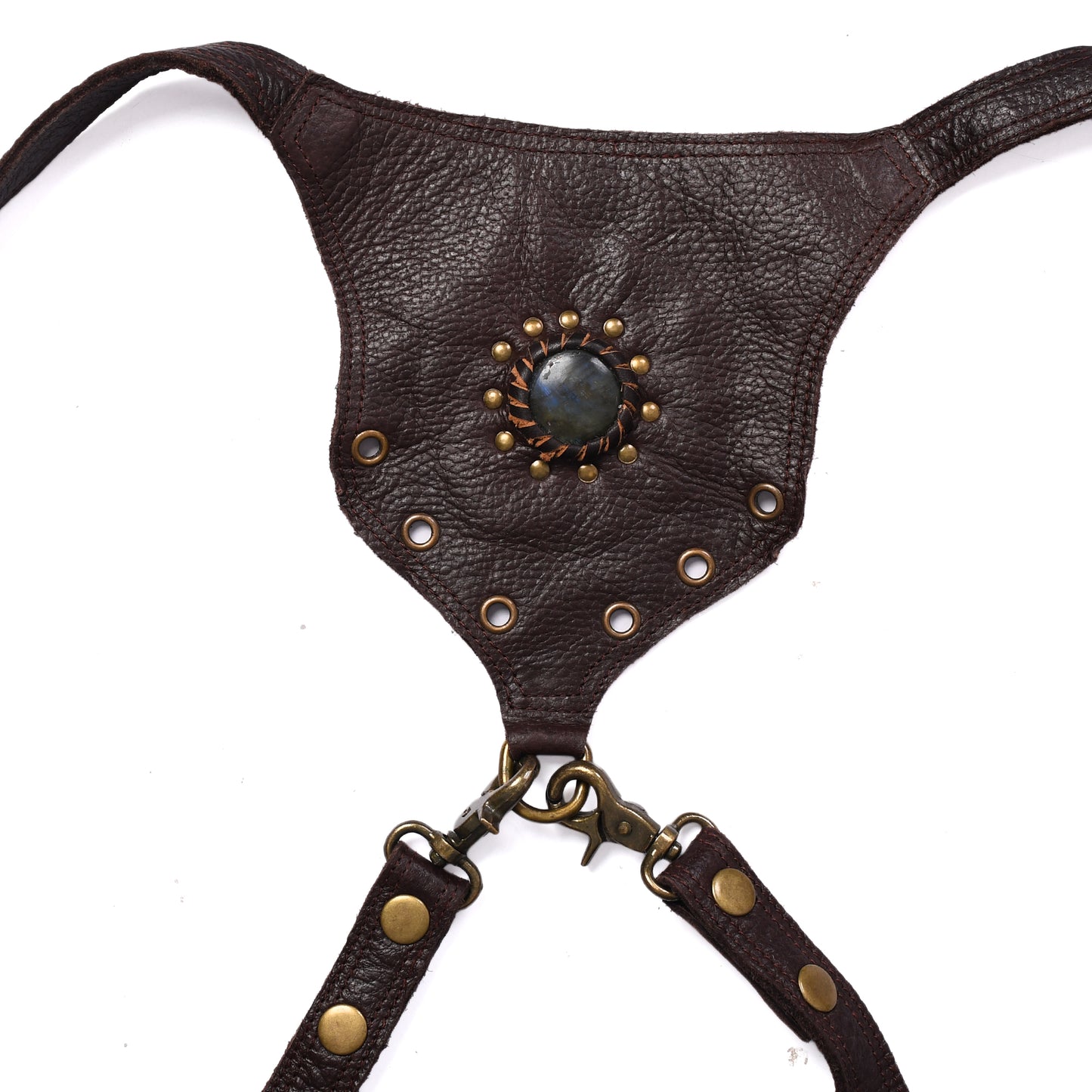 "Handcrafted Leather Holster Bag – Dual Pouch, Adjustable Straps, Unisex"
