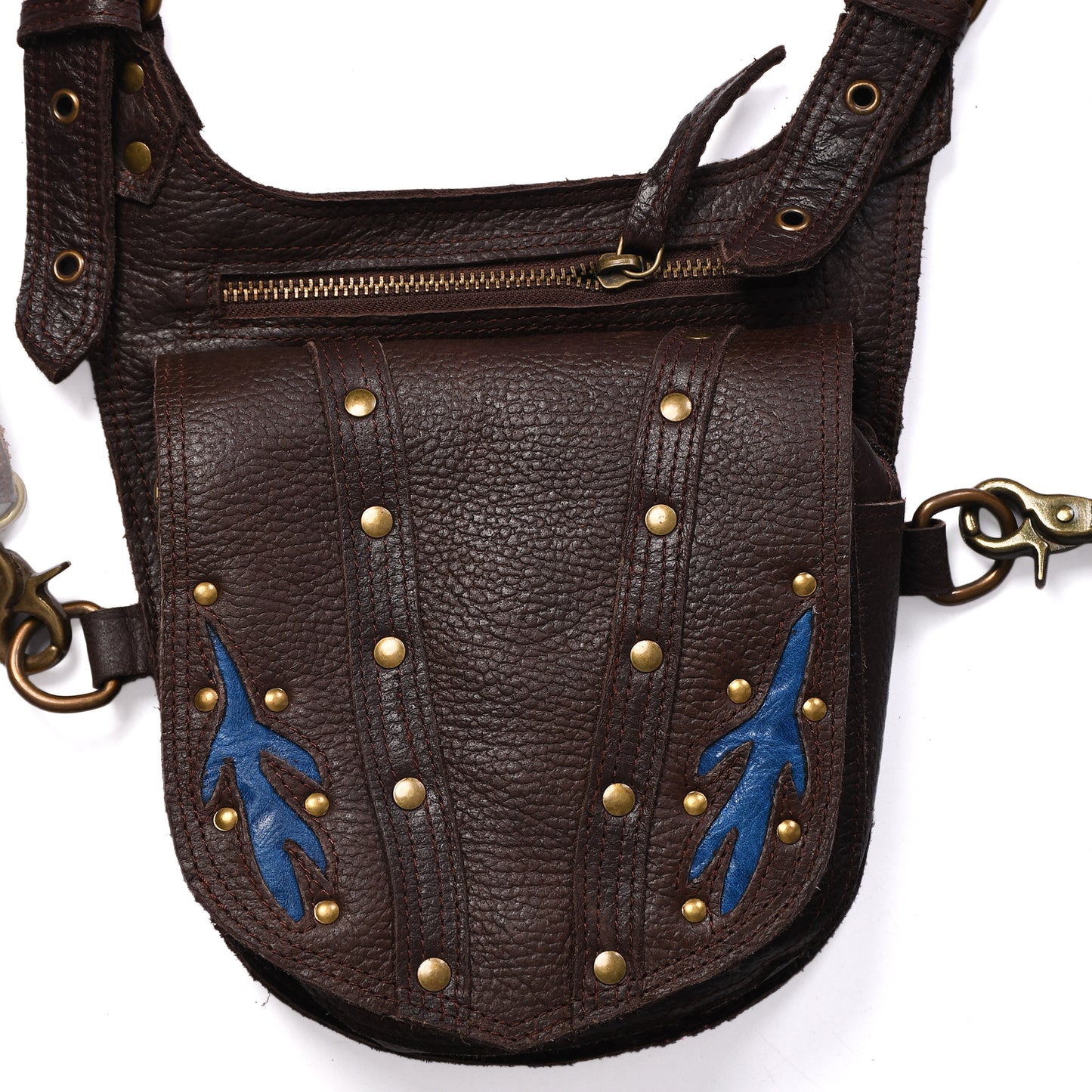 "Handcrafted Leather Holster Bag – Dual Pouch, Adjustable Straps, Unisex"