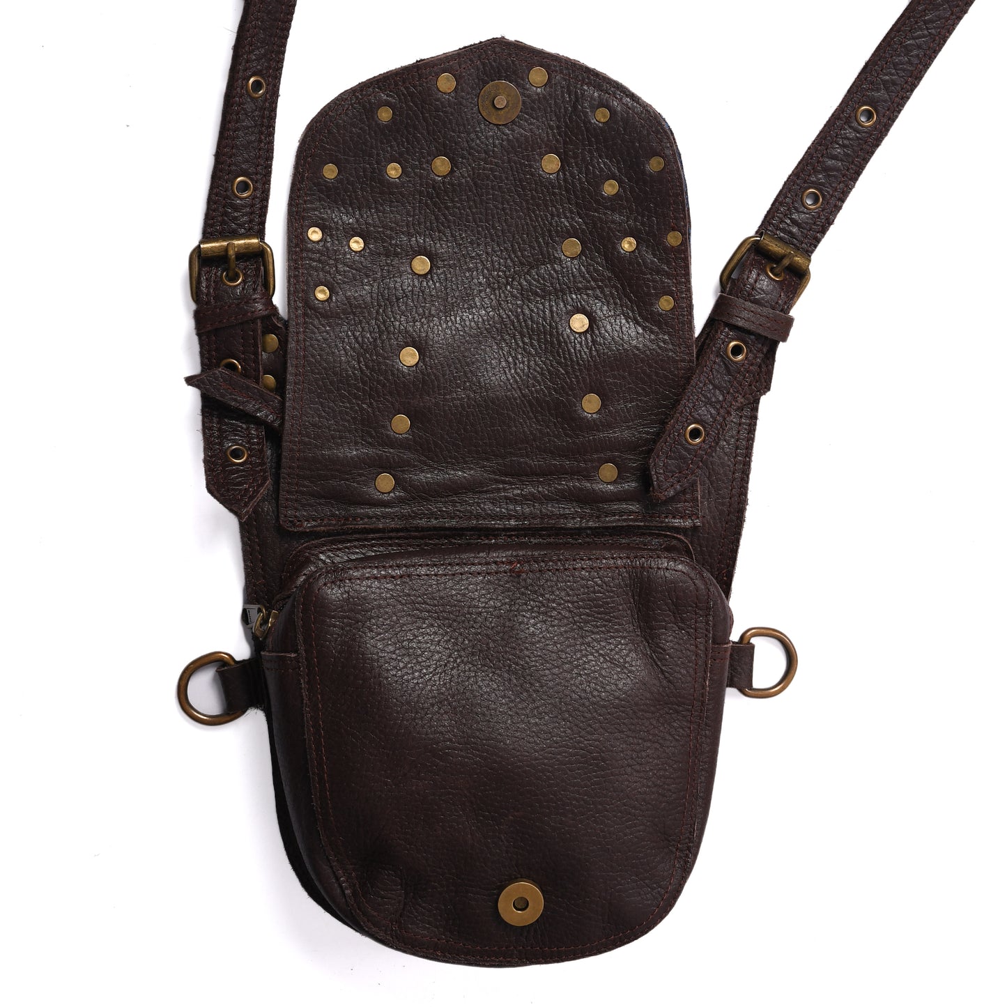 "Handcrafted Leather Holster Bag – Dual Pouch, Adjustable Straps, Unisex"