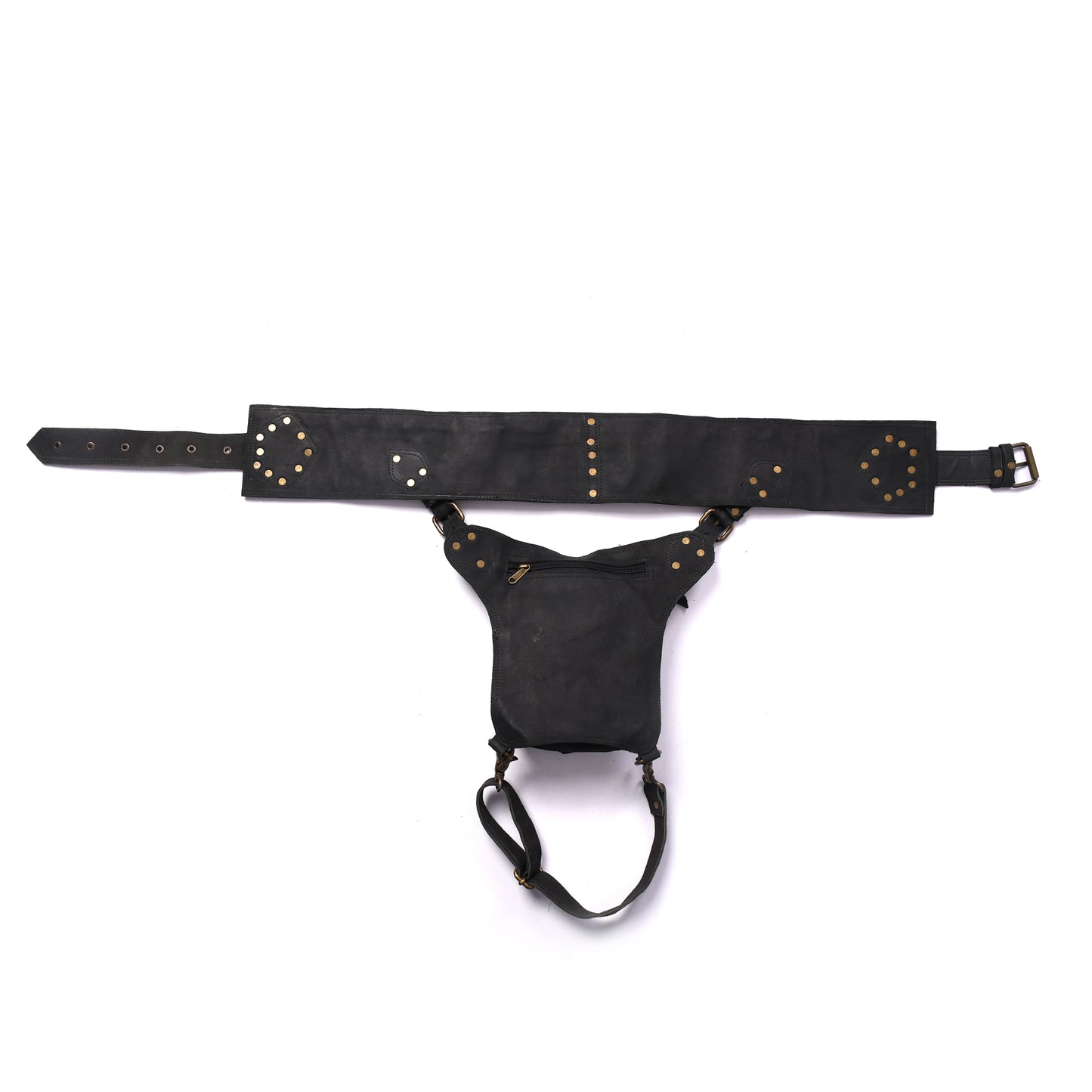 Hip Bag – Boho Utility Belt Pouch with Fringe & Lace-Up Design