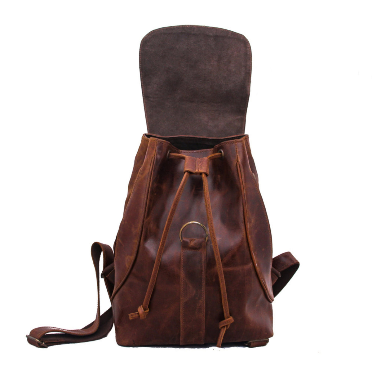 Convertible Brown Leather Backpack Purse: Handmade Adjustable Strap Bag.......