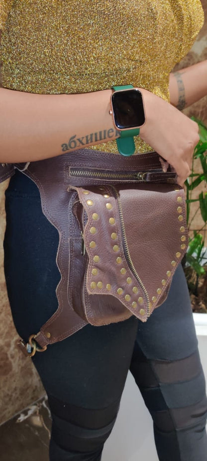 Handmade Leather Belt Pouch: Hip Bag, Bum Bag, Festival Waist Pack..