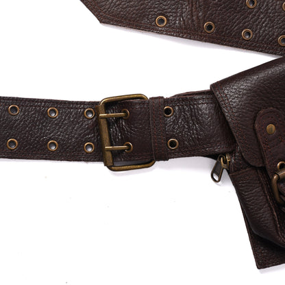 Handmade Leather Belt Pouch: Western Style Hip Bag with Adjustable Strap