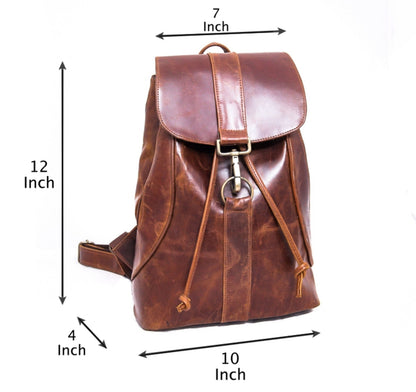 Convertible Brown Leather Backpack Purse: Handmade Adjustable Strap Bag.......