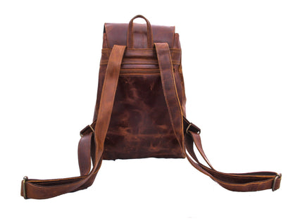 Convertible Brown Leather Backpack Purse: Handmade Adjustable Strap Bag.......