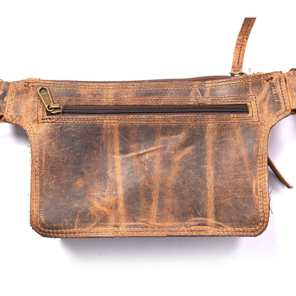 Handmade Leather Waist Bag Combo | Festival Fanny Pack, Boho Hip Pouch (Free Gift)