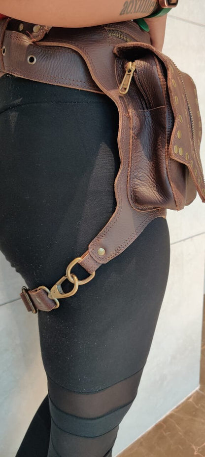Handmade Leather Belt Pouch: Hip Bag, Bum Bag, Festival Waist Pack..