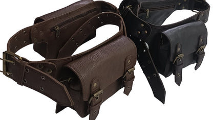 Handmade Leather Belt Pouch: Western Style Hip Bag with Adjustable Strap