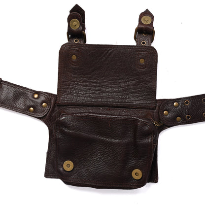 Handmade Leather Belt Pouch: Western Style Hip Bag with Adjustable Strap
