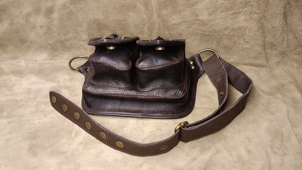 Handmade Leather Belt Pouch: Festival Hip Bag with Adjustable Strap...
