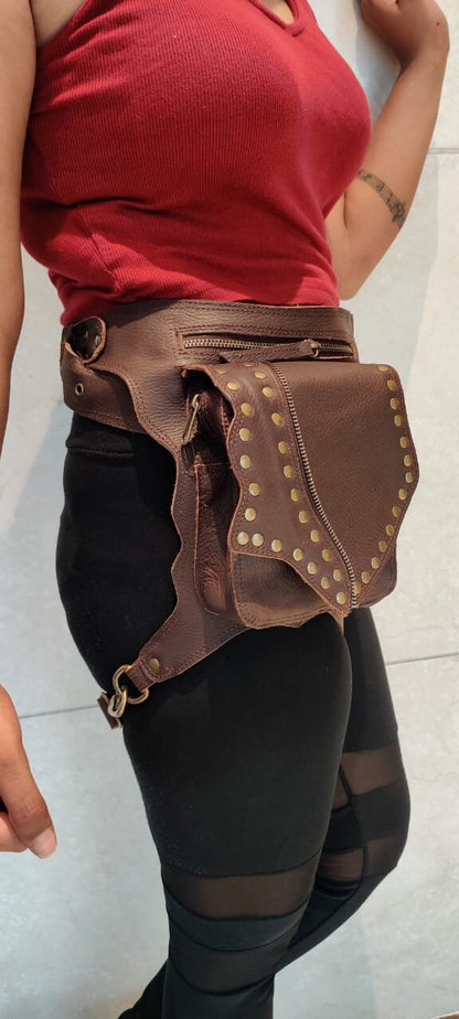 Handmade Leather Belt Pouch: Hip Bag, Bum Bag, Festival Waist Pack..