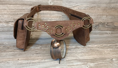 Handmade Leather Belt Bag: Adjustable Crossbody Hip Pouch....