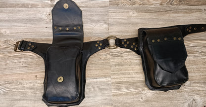 Handmade Leather Belt Bag: Adjustable Crossbody Hip Pouch....