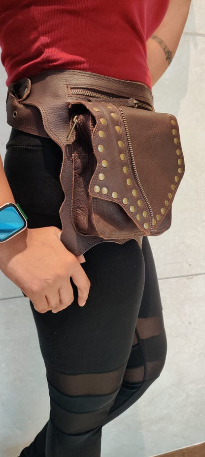 Handmade Leather Belt Pouch: Hip Bag, Bum Bag, Festival Waist Pack..