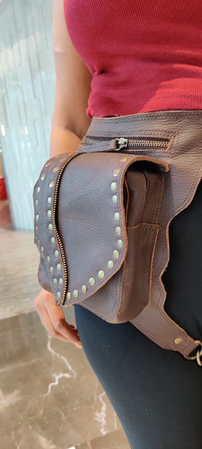 Handmade Leather Belt Pouch: Hip Bag, Bum Bag, Festival Waist Pack..