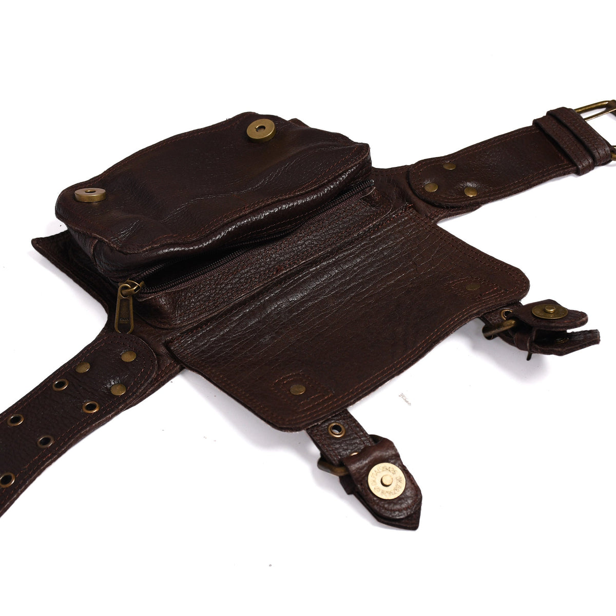 Handmade Leather Belt Pouch: Western Style Hip Bag with Adjustable Strap