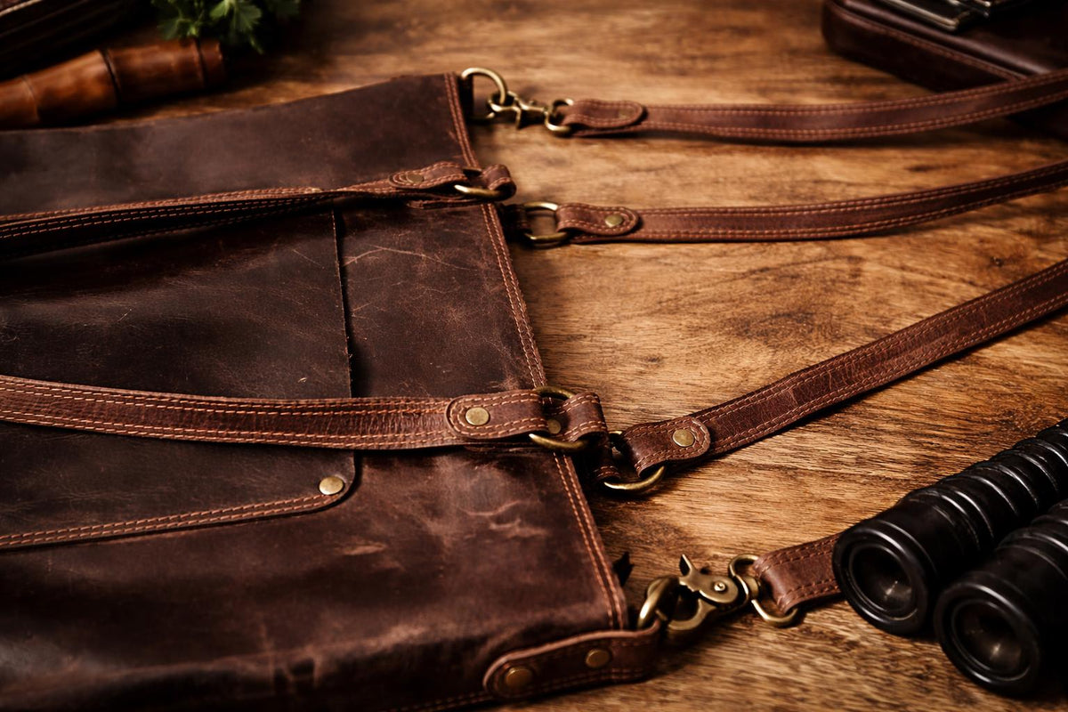 Full-Grain Leather Tote Bag, Vintage Shoulder Handbag, Rustic Brown Crossbody Bag