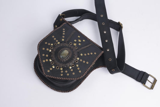 Handmade Leather Thigh Bag: Motorcycle Biker Leg Pouch