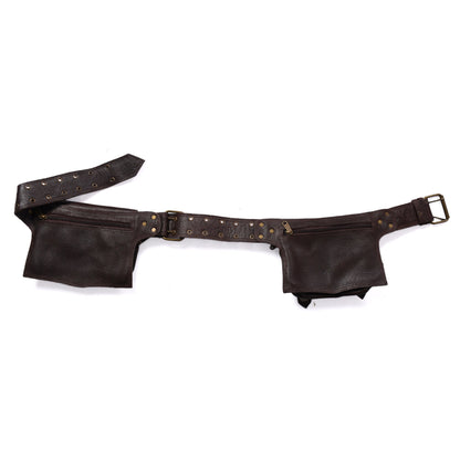 Handmade Leather Belt Pouch: Western Style Hip Bag with Adjustable Strap