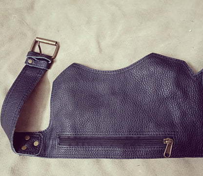 Handmade Leather Belt Pouch: Festival Utility Hip Bag with Adjustable Strap...