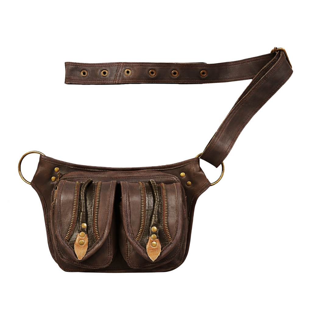 Handmade Genuine Leather Belt Pouch | Vintage Waist Bag | Festival Utility Hip Bag | Unisex