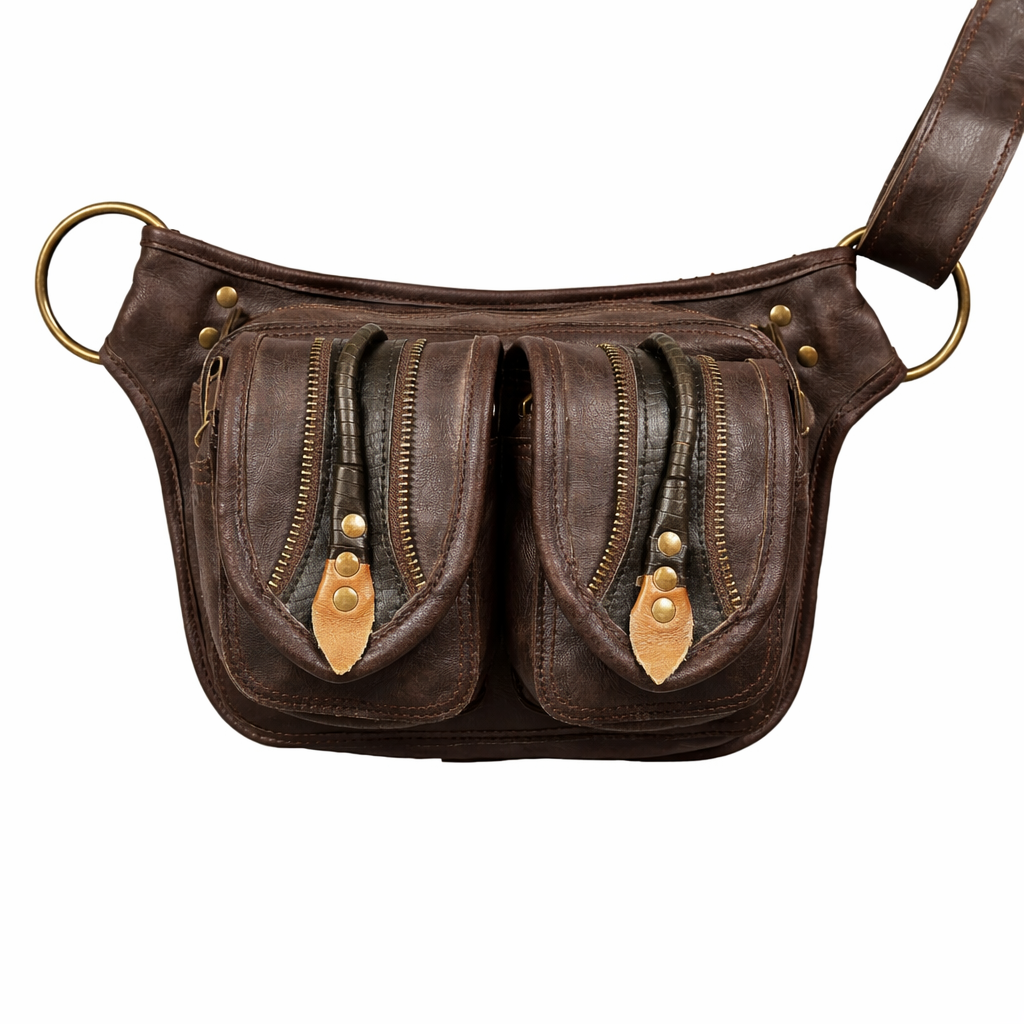 Handmade Genuine Leather Belt Pouch | Vintage Waist Bag | Festival Utility Hip Bag | Unisex
