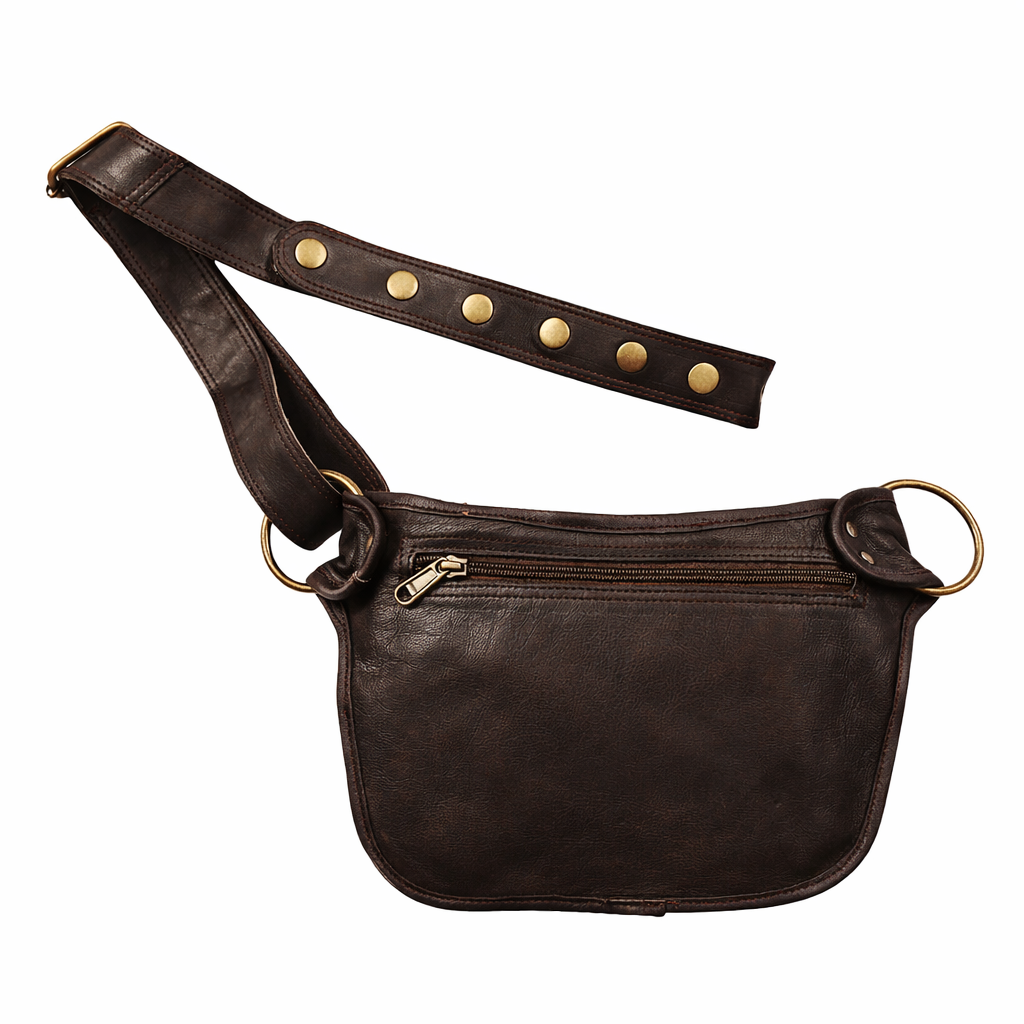 Handmade Genuine Leather Belt Pouch | Vintage Waist Bag | Festival Utility Hip Bag | Unisex