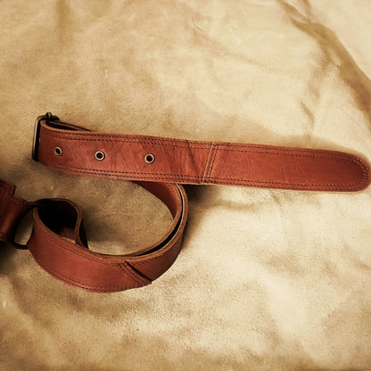 Handcrafted Leather Hip Bag – Utility Belt Pouch with Stone Design