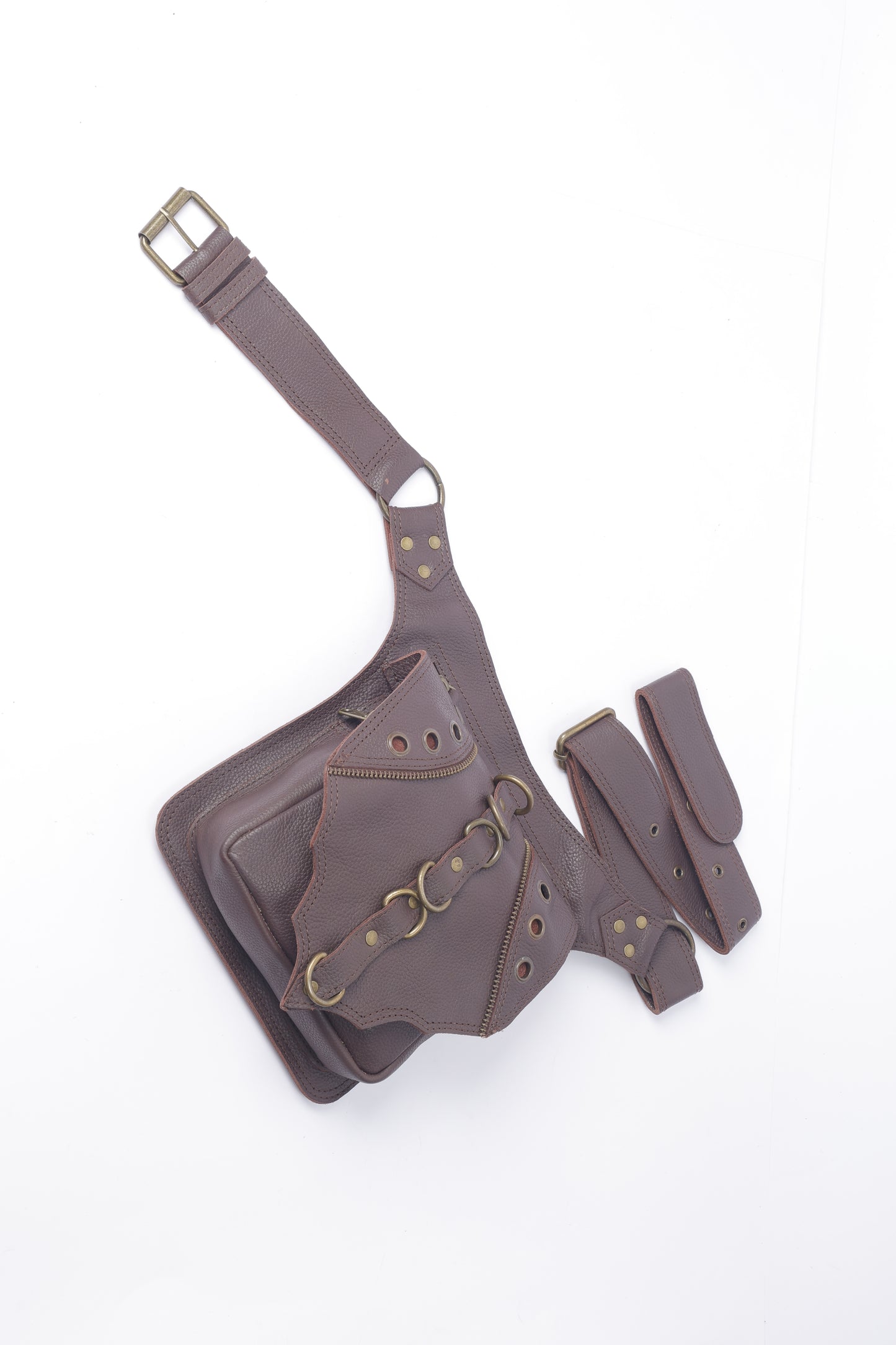 Leather  belt pouch hip bag Leather Utility Pocket Belt | Brown Suede | travel belt, fanny pack, vendor belt, festival belt, +free gift