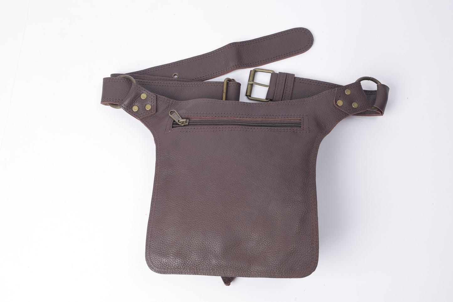 Leather  belt pouch hip bag Leather Utility Pocket Belt | Brown Suede | travel belt, fanny pack, vendor belt, festival belt, +free gift