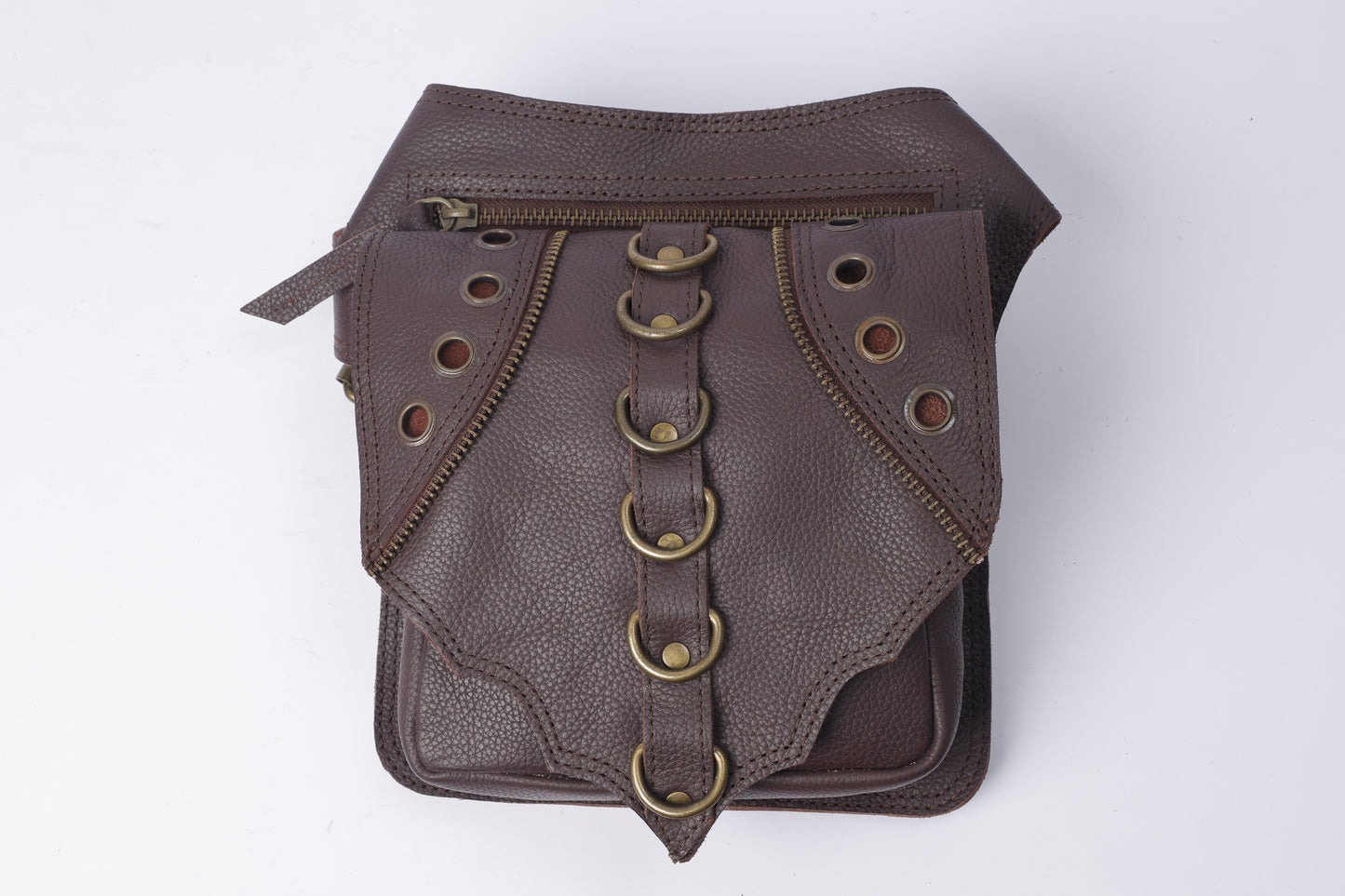 Leather  belt pouch hip bag Leather Utility Pocket Belt | Brown Suede | travel belt, fanny pack, vendor belt, festival belt, +free gift