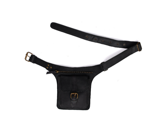Premium Leather Waist Boho Bag | Leather Travel Hip Bag | Waist Bag | Utility Bag | Boho Bag For Unisex With Adjustable Straps +free gift.