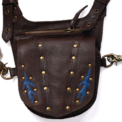 "Handcrafted Leather Holster Bag – Dual Pouch, Adjustable Straps, Unisex"