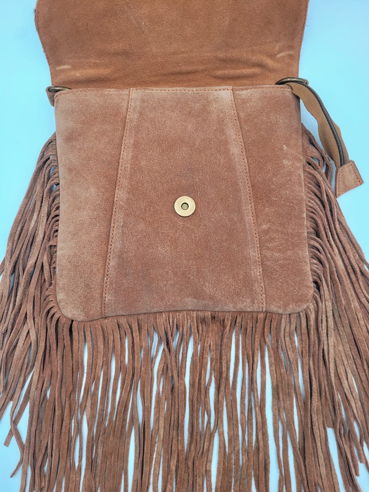 Boho Chic Leather Fringe Crossbody Bag – Leopard Print Flap