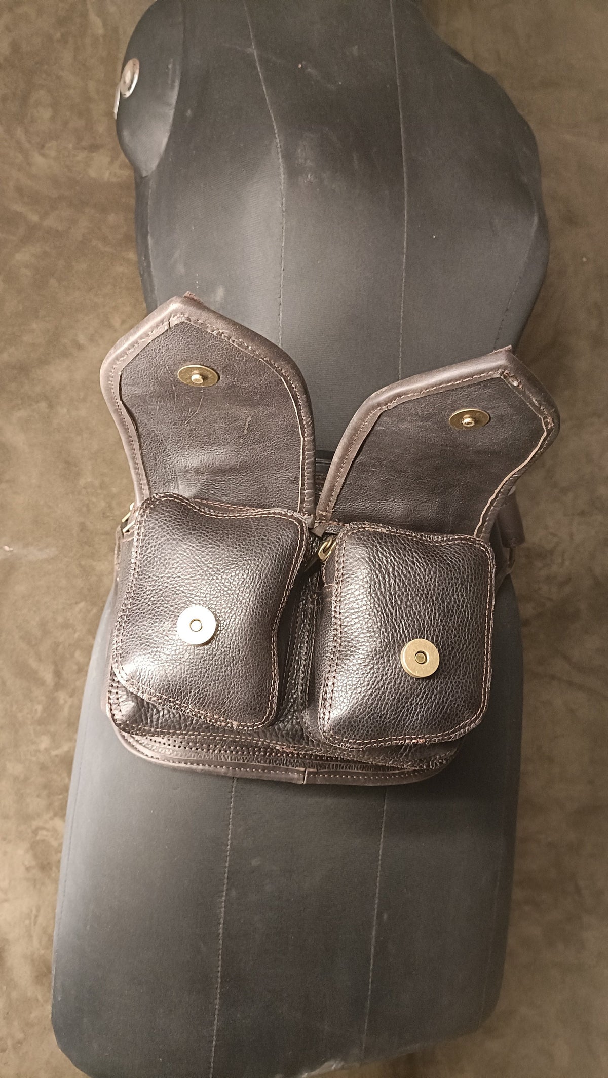 Handmade Leather Belt Pouch: Festival Hip Bag with Adjustable Strap...