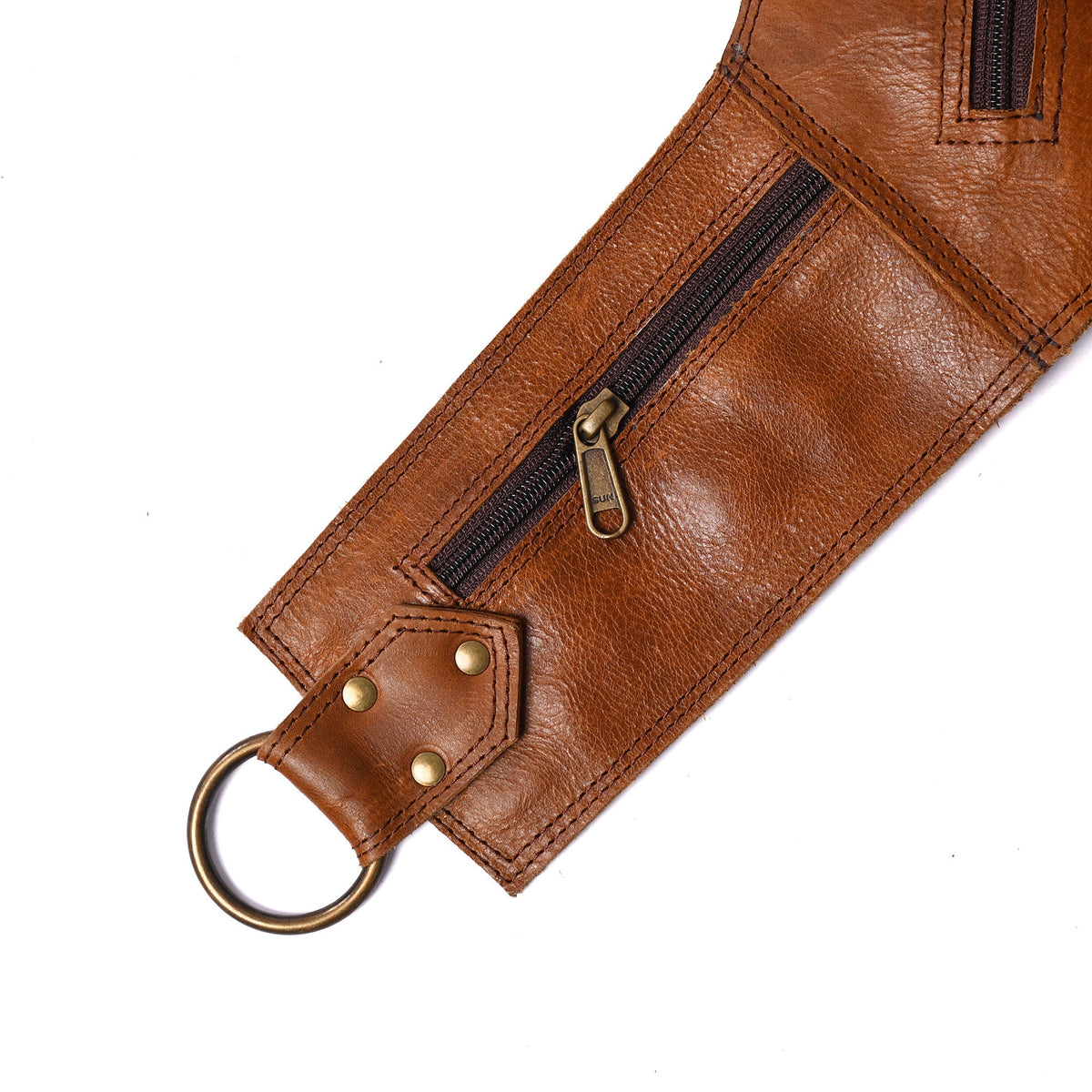 Genuine Leather Fringe Utility Waist Bag | Steampunk Festival Hip Pouch