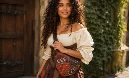 Handmade Leather Belt Pouch: Boho Festival Waist Bag...