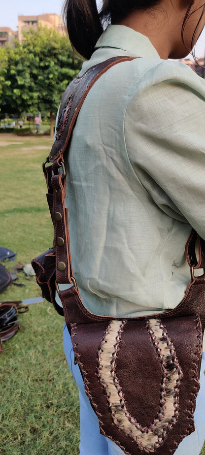 Leather Holister   travel bag adjustable crossbody bag , festival belt  +free gift...