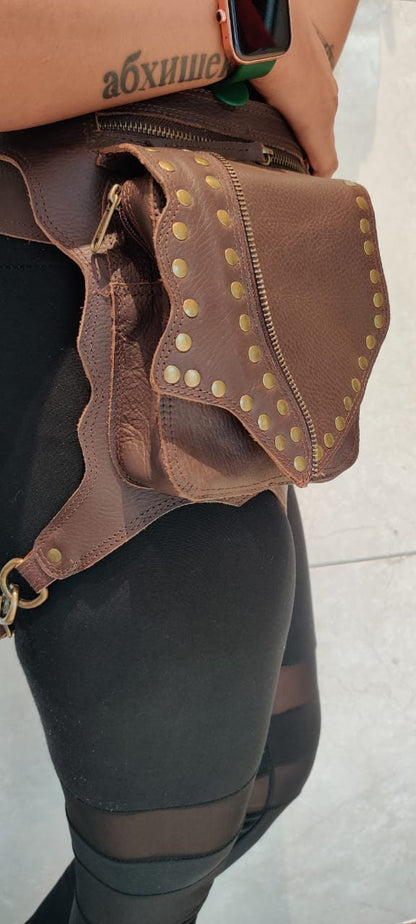 Handmade Leather Belt Pouch: Hip Bag, Bum Bag, Festival Waist Pack..