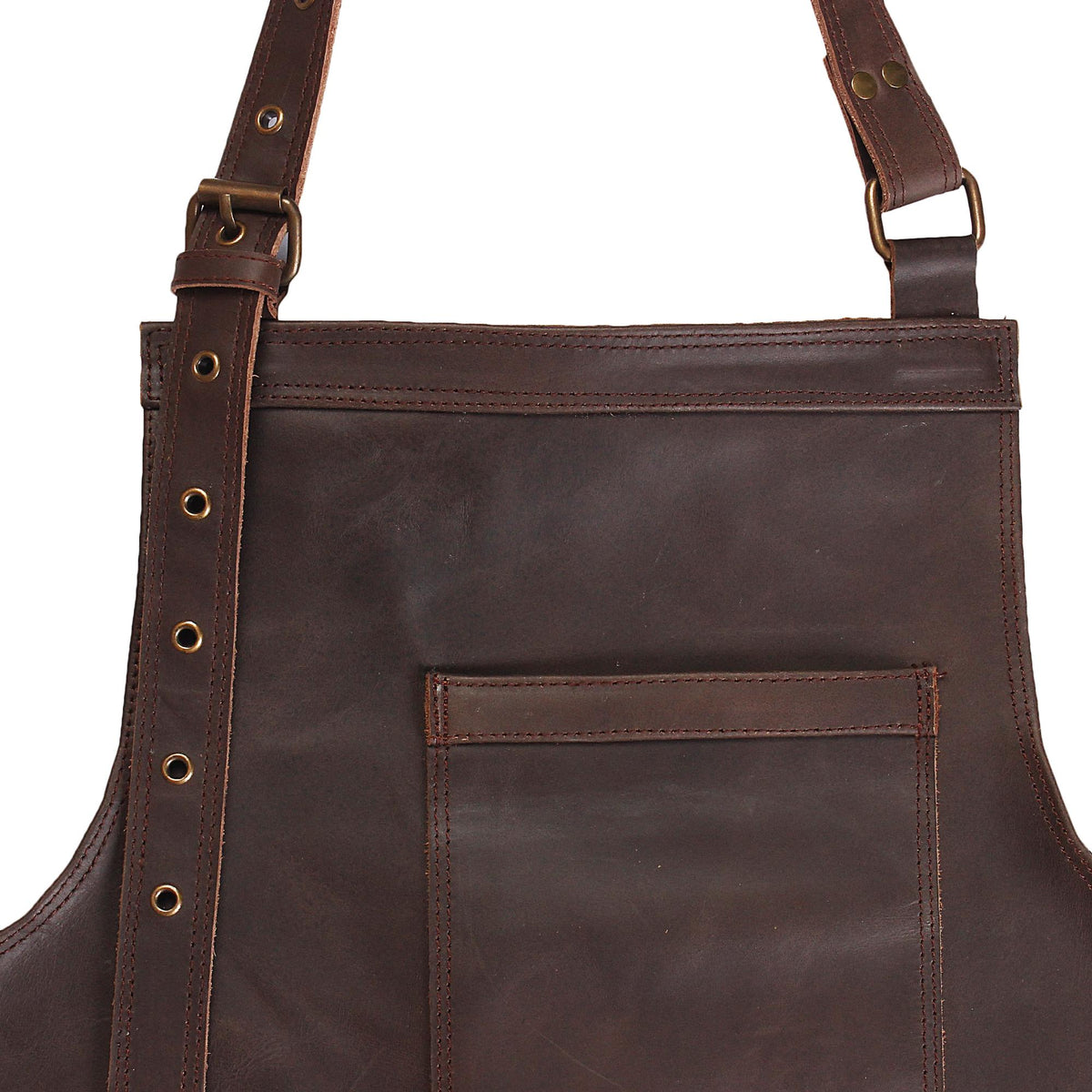 Handcrafted brown leather apron — where functionality meets timeless design