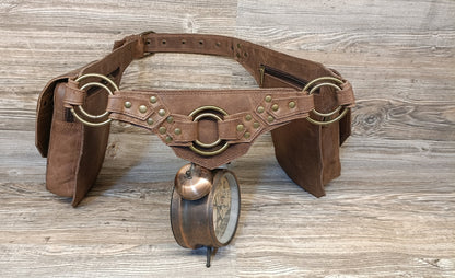 Handmade Leather Belt Bag: Adjustable Crossbody Hip Pouch....