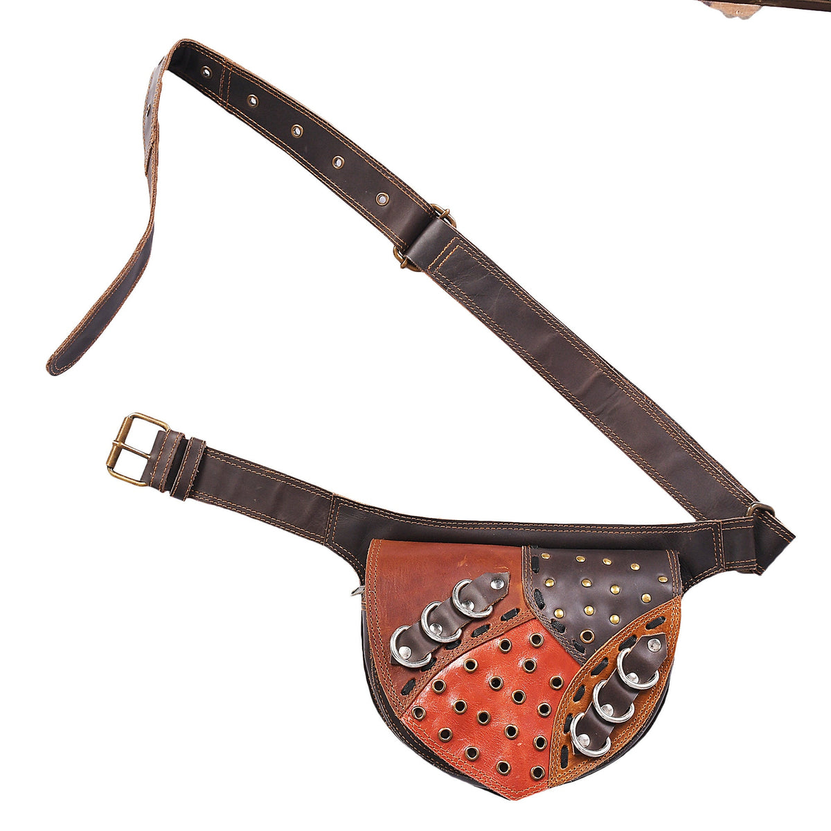 Handmade Leather Belt Pouch: Boho Festival Waist Bag...