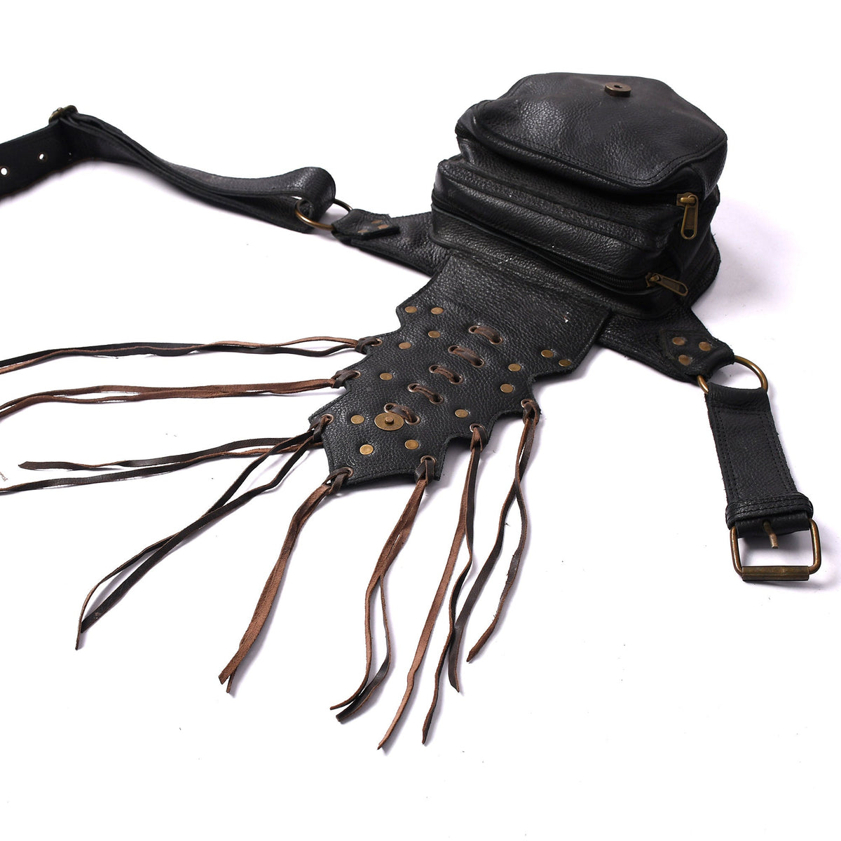 Handmade Leather Belt Pouch Combo | 2 Utility Hip Bags + Free Gift | Festival Fanny Pack