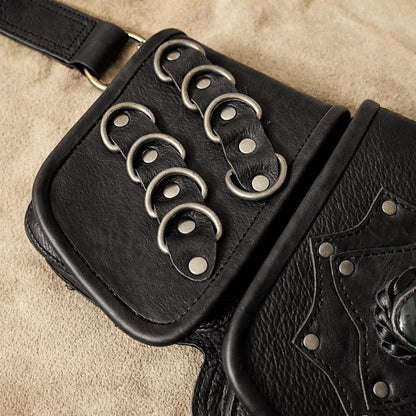 Handmade Leather Belt Bag, Medieval Fantasy Waist Pouch, Steampunk Hip Bag