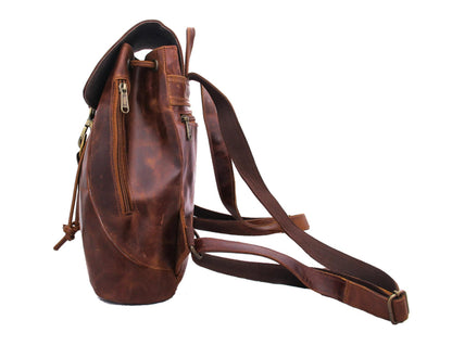 Convertible Brown Leather Backpack Purse: Handmade Adjustable Strap Bag.......