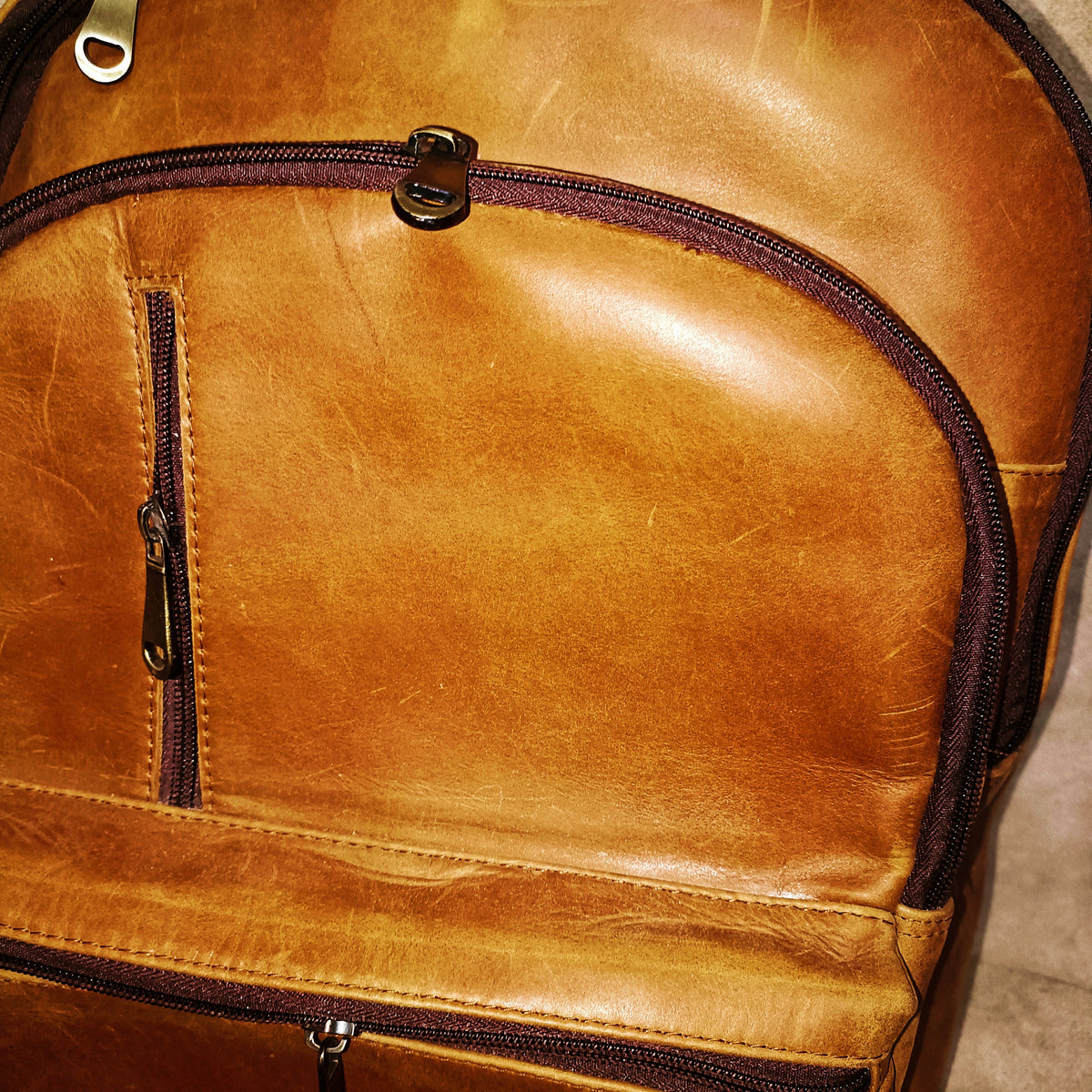 Crazy Horse Leather Travel Backpack: Handmade Unisex Bag + Free Pouch.