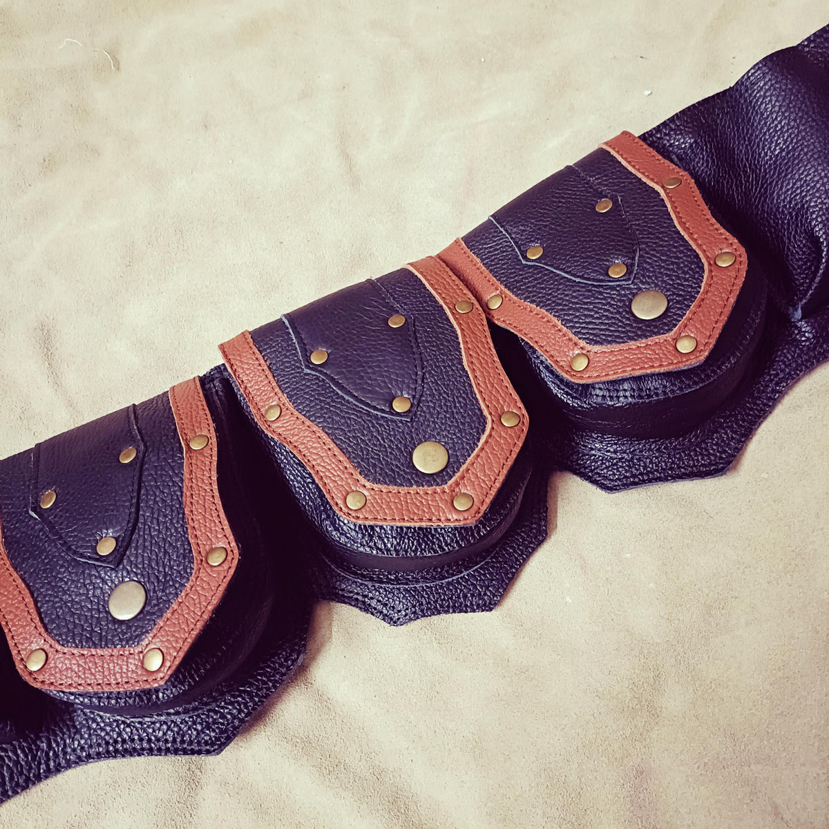 Handmade Leather Belt Pouch: Festival Utility Hip Bag with Adjustable Strap...