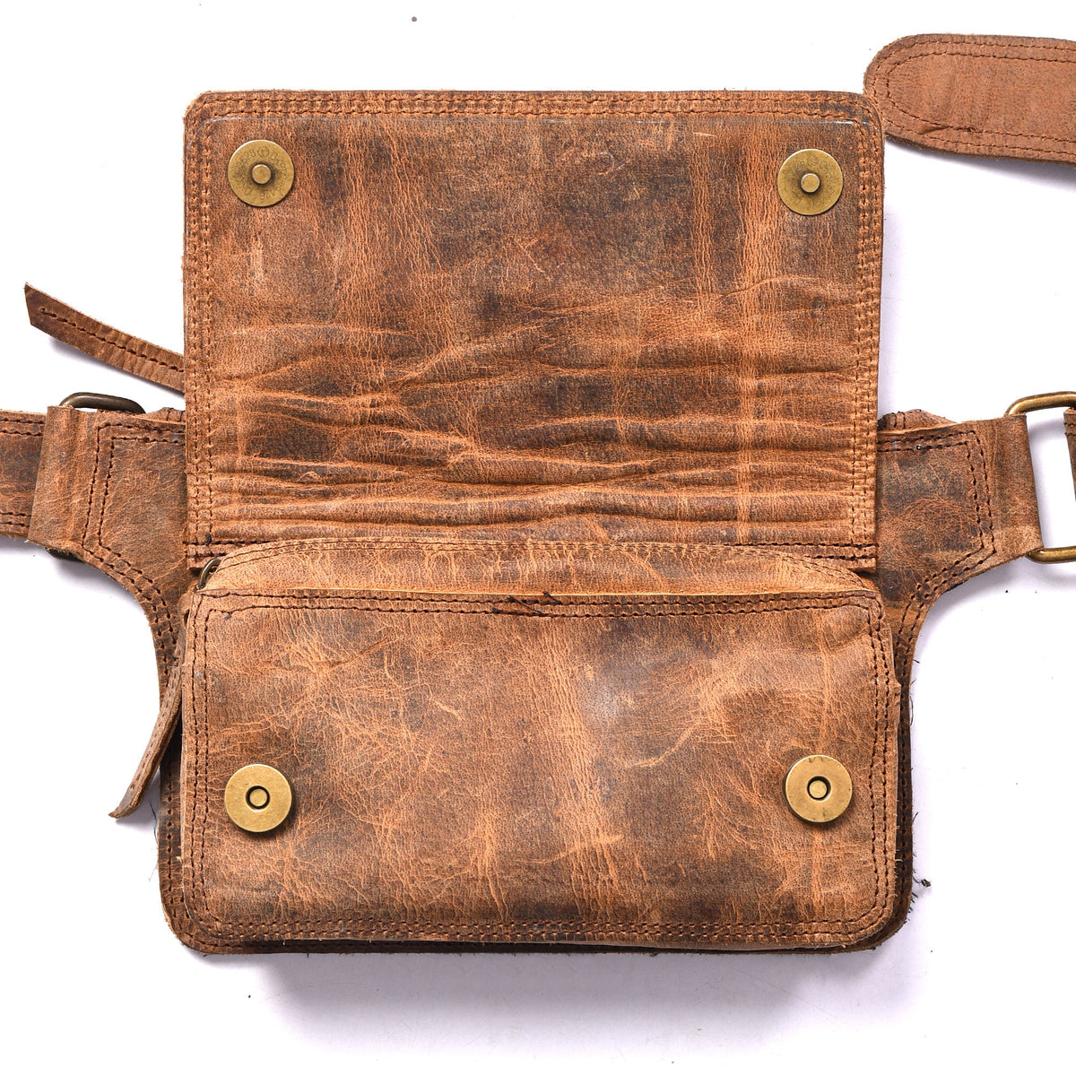 Handmade Leather Belt Pouch: Unisex Travel Waist Bag with Free Gift.