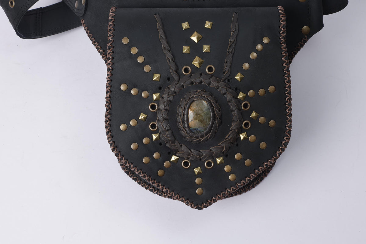 Handmade Leather Thigh Bag: Motorcycle Biker Leg Pouch